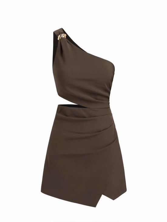 Cider Dresses & Skirts - Cider Chocolate Brown Asymmetrical Wrap Skirt